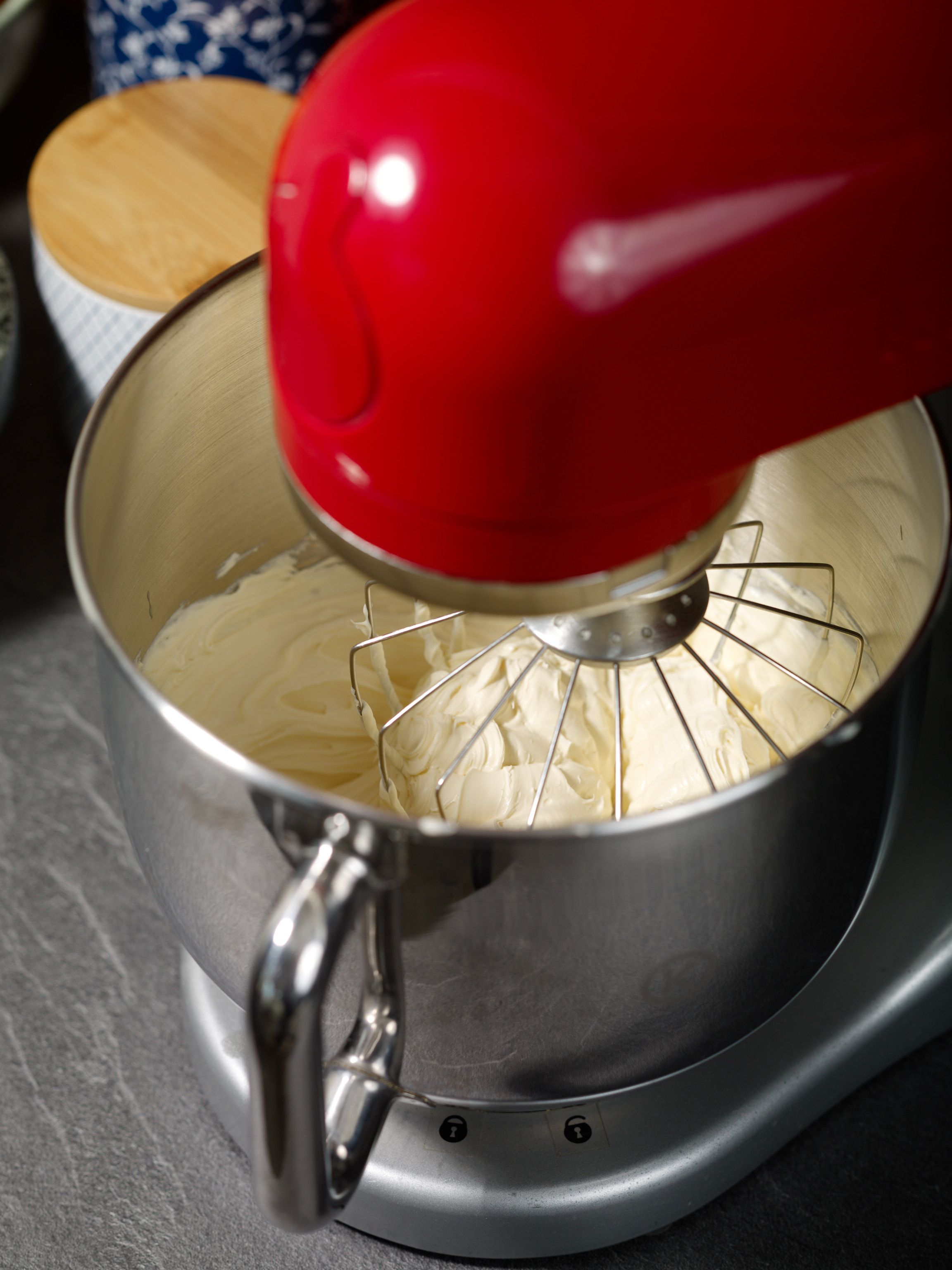Heavy cream in a stand mixer