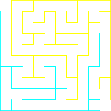 The two wall sections coloured yellow and cyan